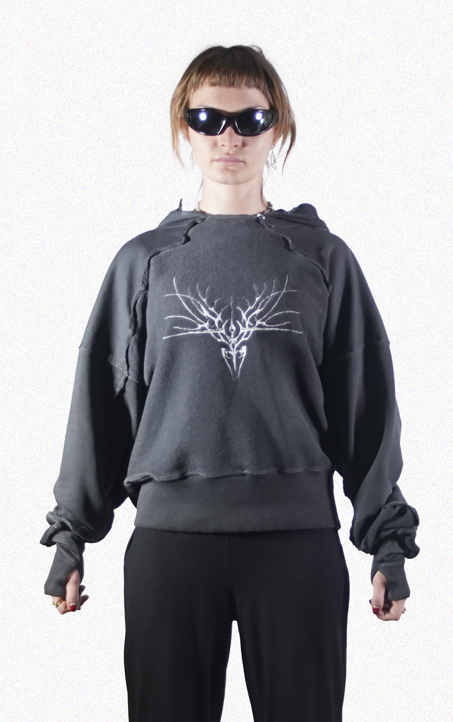 Inverted Corrupt Deer Hoodie (Grey)