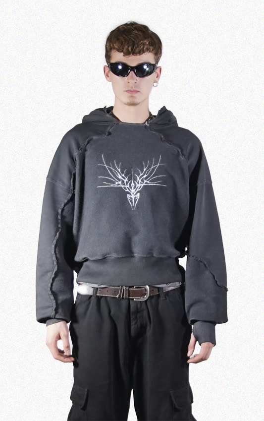 Inverted Corrupt Deer Hoodie (Grey)