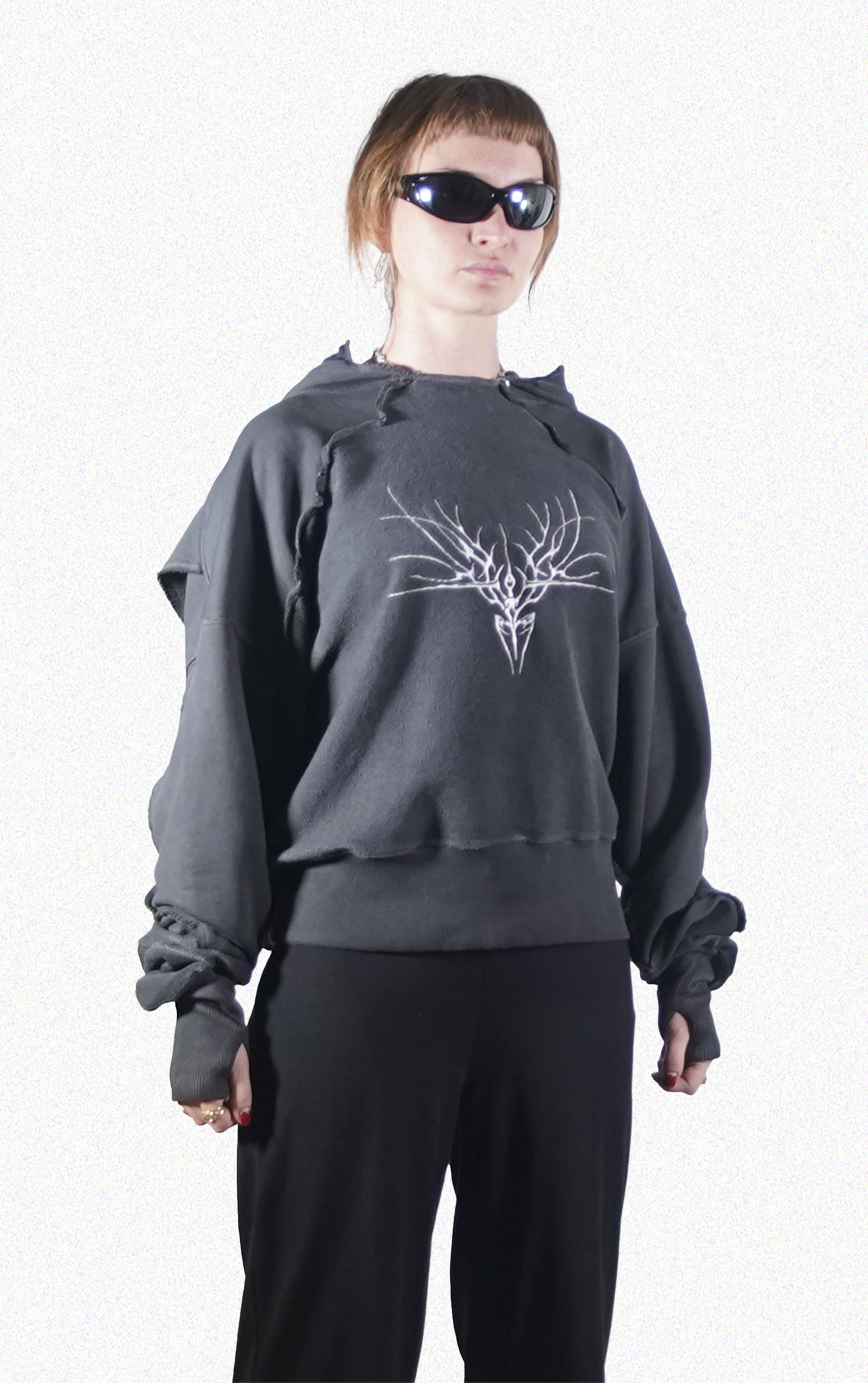 Inverted Corrupt Deer Hoodie (Grey)